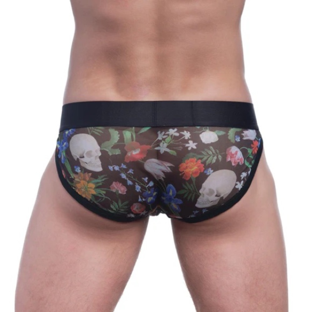 🆕 ☠️ SKULL & BONES DUTCH FLORAL MESH SPORT BRIEF & MESH TRUNK (34-38”) - Picture 4 of 10